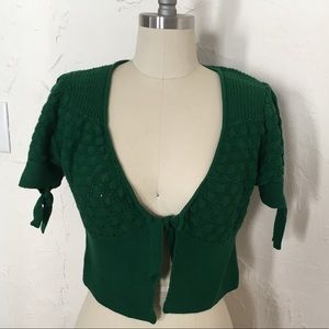 Anthropologie Moth cropped tie cardigan Small